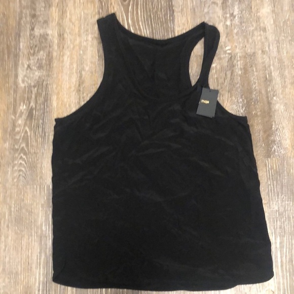 NWT Maje Paris Black Racerback Sleeveless Shell S - Picture 1 of 4